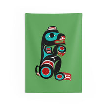 Load image into Gallery viewer, Green Bear Indoor Wall Tapestry
