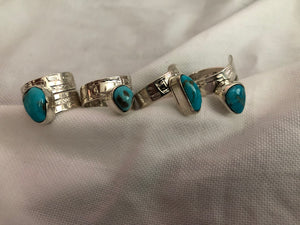 Hand Engraved Wrap Rings | Silver & Turquoise