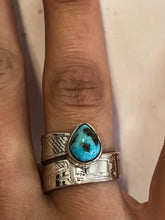 Load image into Gallery viewer, Hand Engraved Wrap Rings | Silver &amp; Turquoise
