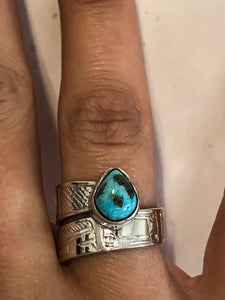 Hand Engraved Wrap Rings | Silver & Turquoise